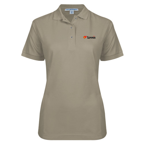  Womens Silk Touch Stone Pique Polo - Loves Travel Stops & Country Stores Loves Primary Mark Flat