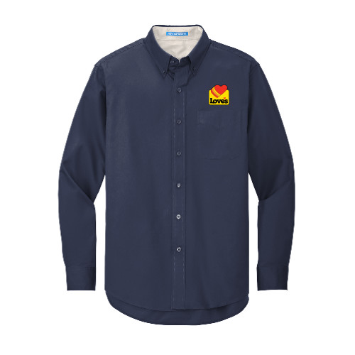  Navy Twill Button Down Long Sleeve - Loves Badge