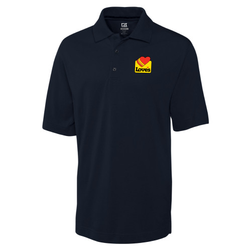  C&B Navy Advantage TriBlend Pique Polo - Loves Badge