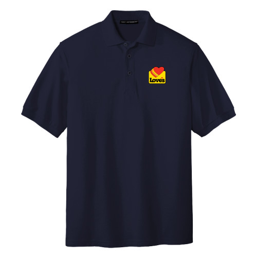  Navy Silk Touch Polo - Loves Badge