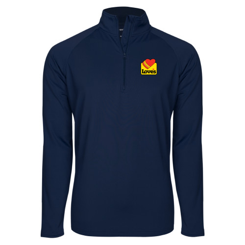  Sport Tek Navy Sport Wick Stretch 1/2 Zip Pullover - Loves Badge