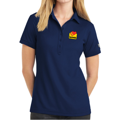  OGIO Womens Navy Jewel Polo - Loves Badge