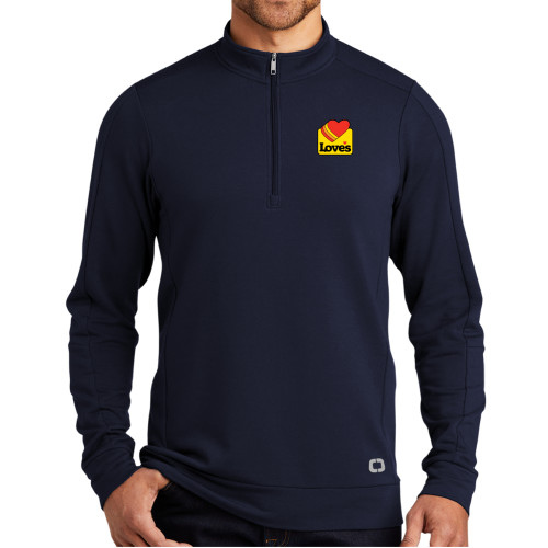  OGIO Navy Luuma 1/2 Zip Fleece - Loves Badge
