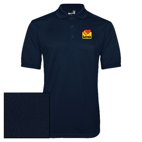  Navy Dry Mesh Polo - Loves Badge