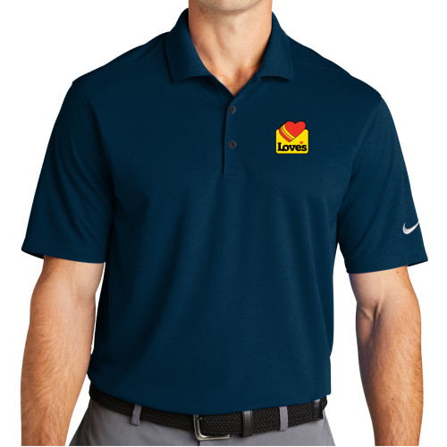  Nike Navy Dri Fit Micro Pique 2.0 Polo - Loves Badge