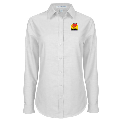  Womens White Oxford Shirt - Loves Badge
