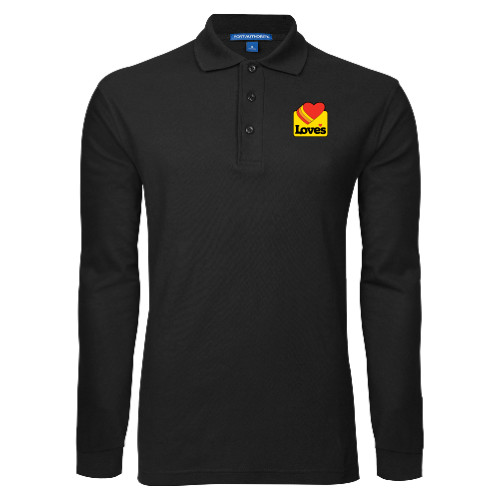  Black Long Sleeve Polo - Loves Badge