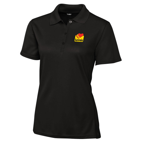  C&B Womens Black Clique Ice Pique Polo - Loves Badge