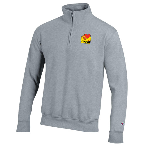  Champion Heather Grey Fleece 1/4 Zip - Loves Badge