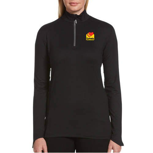  Callaway Womens Black 1/4 Zip Pullover - Loves Badge