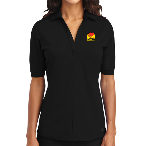  OGIO Womens Black Metro Polo - Loves Badge