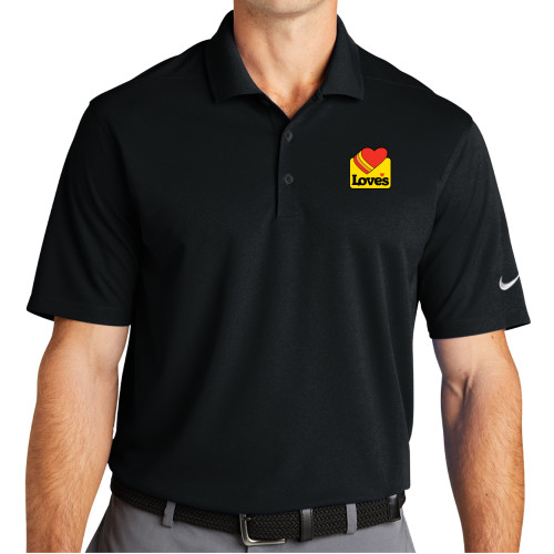  Nike Black Dri Fit Micro Pique 2.0 Polo - Loves Badge