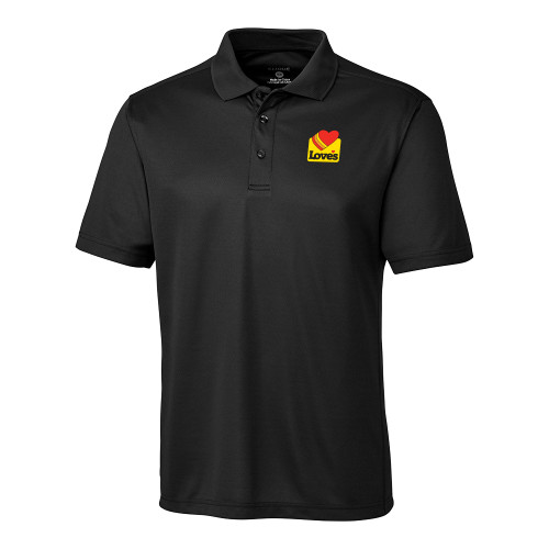  C&B Black Clique Ice Pique Polo - Loves Badge