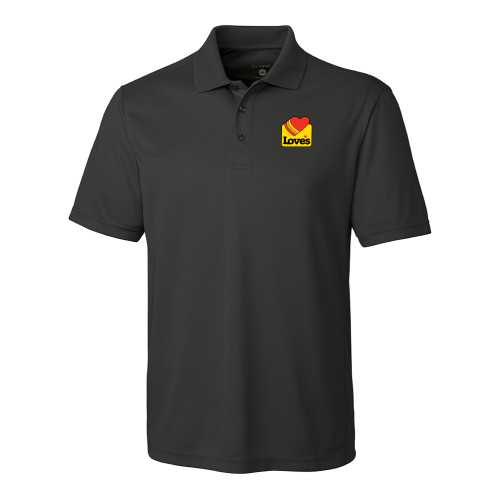  C&B Dark Grey Clique Ice Pique Polo - Loves Badge