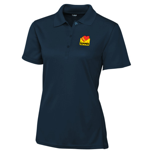  C&B Womens Dark Navy Clique Ice Pique Polo - Loves Badge