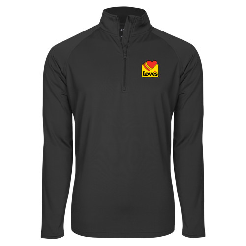  Sport Tek Charcoal Sport Wick Stretch 1/2 Zip Pullover - Loves Badge