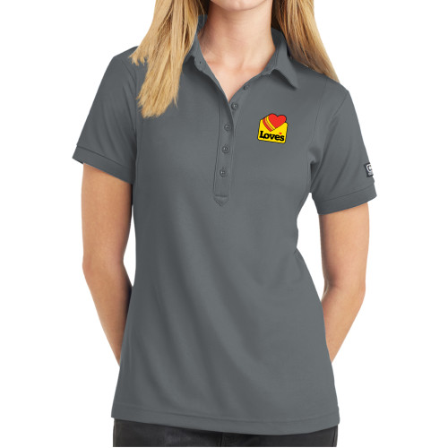  OGIO Womens Rogue Grey Jewel Polo - Loves Badge