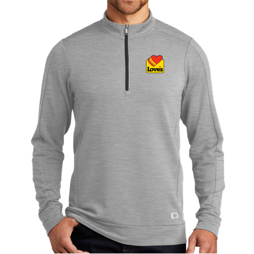  OGIO Grey Heather Luuma 1/2 Zip Fleece - Loves Badge