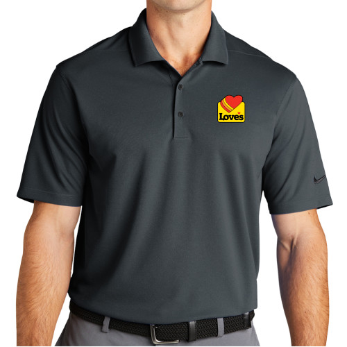  Nike Charcoal Dri Fit Micro Pique 2.0 Polo - Loves Badge