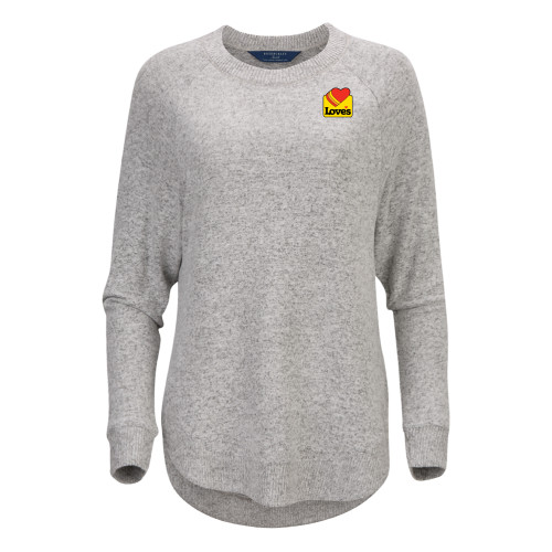  Boxercraft Womens Oxford Grey Heather Cuddle Oversized Crew - Loves Badge