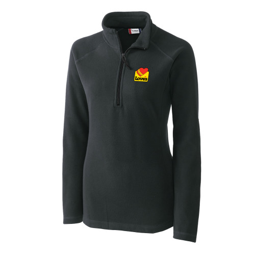  C&B Womens Charcoal Clique Summit Performance Fleece Half Zip - Loves Badge