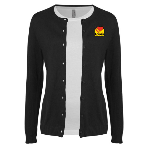  Womens Black Cardigan Sweater  - Loves Badge