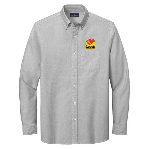  Brooks Brothers Windsor Grey Casual Oxford Cloth Shirt - Loves Badge