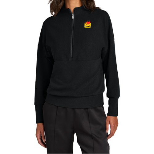  Mercer+Mettle Womens Deep Black 1/4 Zip - Loves Badge