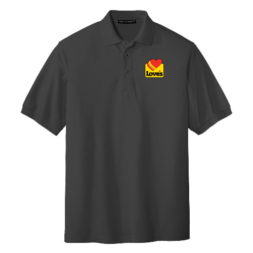  Charcoal Silk Touch Polo - Loves Badge