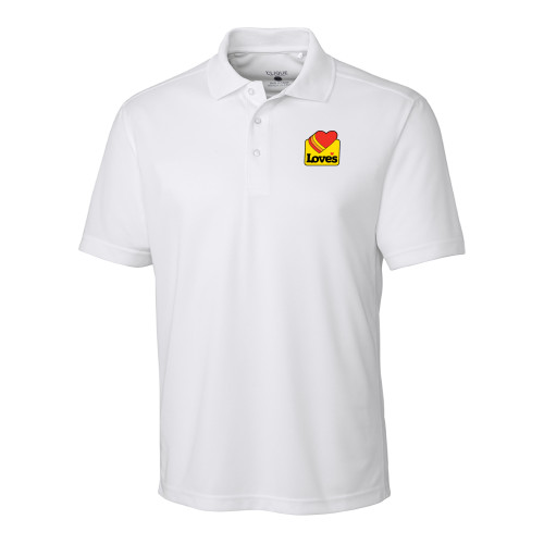  C&B White Clique Ice Pique Polo - Loves Badge