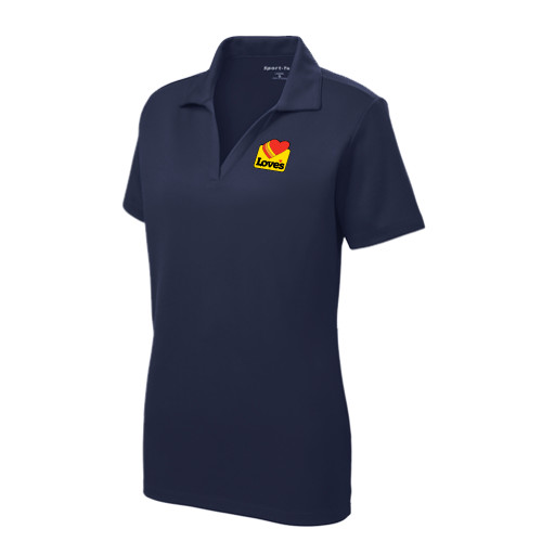  Womens Navy Dry Mesh Polo - Loves Badge