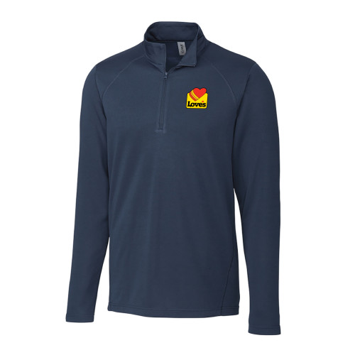  C&B Dark Navy Clique Ice Pique Half Zip - Loves Badge