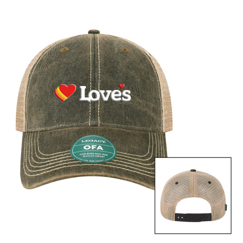  Legacy Black/Khaki Old Favorite Trucker Hat - Loves Travel Stops & Country Stores Loves Primary Mark Flat