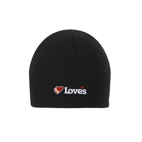  Black Knit Beanie - Loves Travel Stops & Country Stores Loves Primary Mark Flat