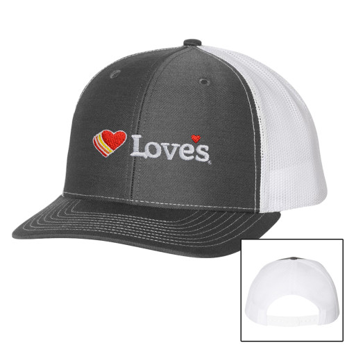  Richardson Charcoal/White Trucker Hat - Loves Travel Stops & Country Stores Loves Primary Mark Flat