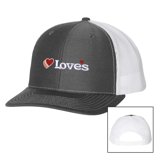  Richardson Charcoal/White Trucker Hat - Loves Travel Stops & Country Stores Loves Primary Mark Flat