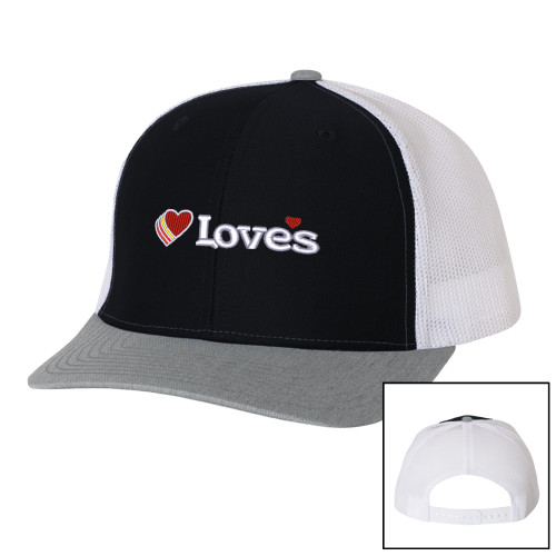  Richardson Black/White/Heather Trucker Hat - Loves Travel Stops & Country Stores Loves Primary Mark Flat