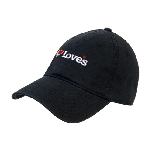  Black Unstructured Adjustable Low Profile Hat - Loves Travel Stops & Country Stores Loves Primary Mark Flat