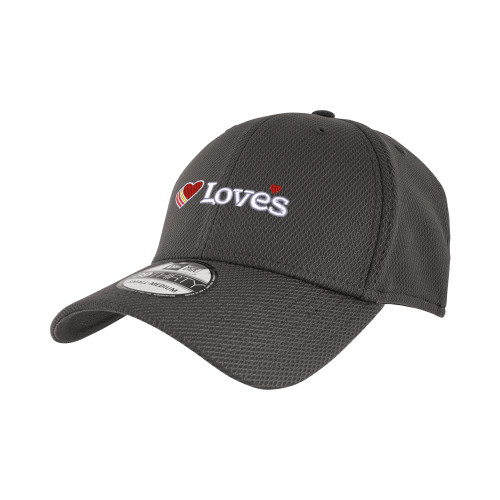  New Era Charcoal Diamond Era 39Thirty Stretch Fit Hat - Loves Travel Stops & Country Stores Loves Primary Mark Flat