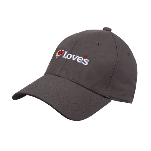  Charcoal Structured Adjustable Pro Style Hat - Loves Travel Stops & Country Stores Loves Primary Mark Flat