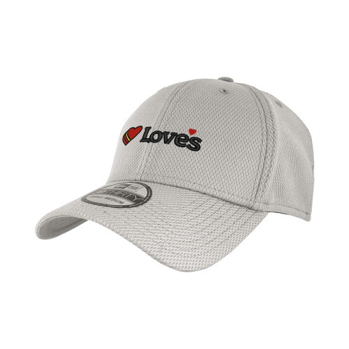  New Era Light Grey Diamond Era 39Thirty Stretch Fit Hat - Loves Travel Stops & Country Stores Loves Primary Mark Flat