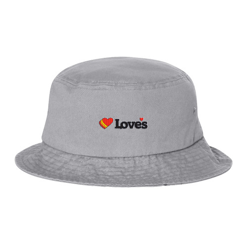  Sportsman Grey Bucket Hat - Loves Travel Stops & Country Stores Loves Primary Mark Flat