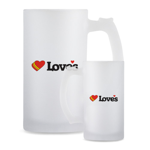  Full Color Decorative Frosted Glass Mug 16oz - Loves Travel Stops & Country Stores Loves Primary Mark Flat