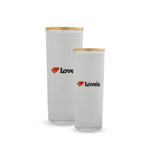  Full Color Glass Shooter 2oz - Loves Travel Stops & Country Stores Loves Primary Mark Flat