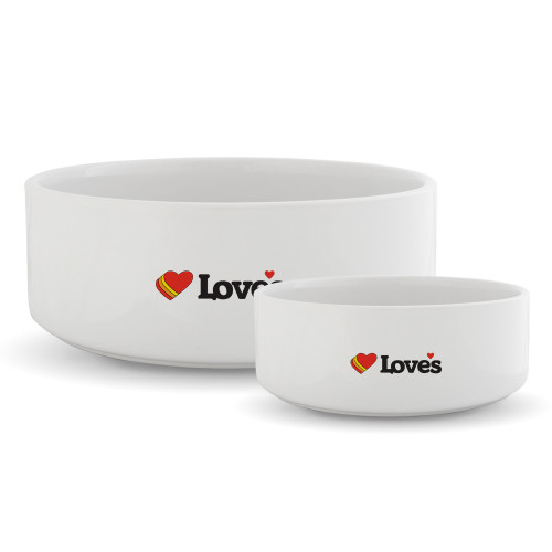  Ceramic Dog Bowl - Loves Travel Stops & Country Stores Loves Primary Mark Flat