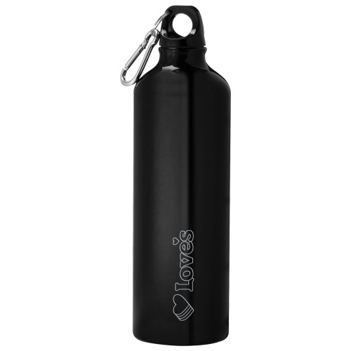  Venture Aluminum Black Bike Bottle 26oz - Loves Travel Stops & Country Stores Loves Primary Mark Flat Engraved