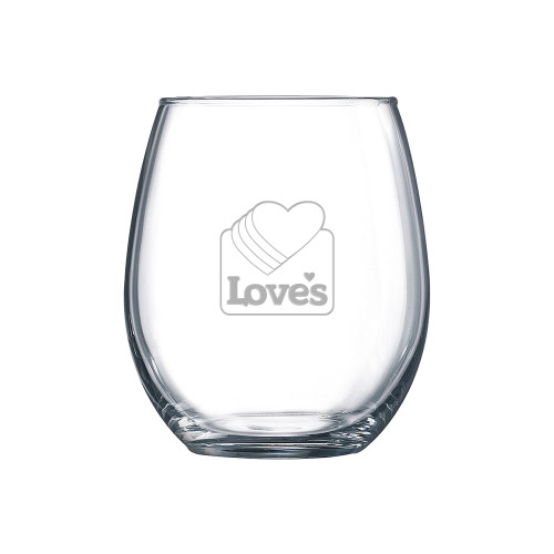  Libbey Stemless Glass 17oz - Loves Travel Stops & Country Stores Loves Cares Engraved