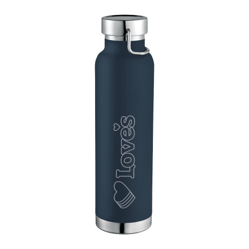  Thor Copper Vacuum Insulated Navy Bottle 22oz - Loves Travel Stops & Country Stores Loves Primary Mark Flat Engraved