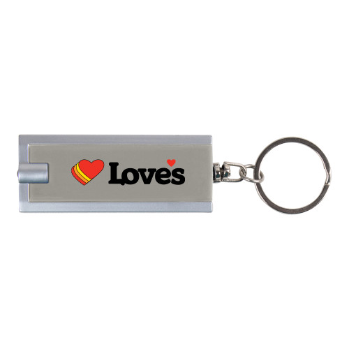  Turbo Silver Flashlight Key Holder - Loves Travel Stops & Country Stores Loves Primary Mark Flat