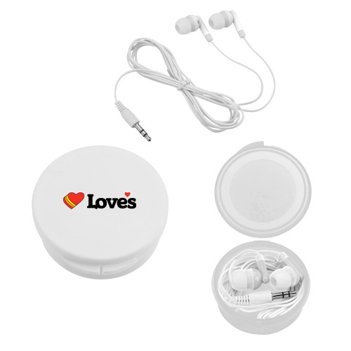  Ear Buds in White Case - Loves Travel Stops & Country Stores Loves Primary Mark Flat